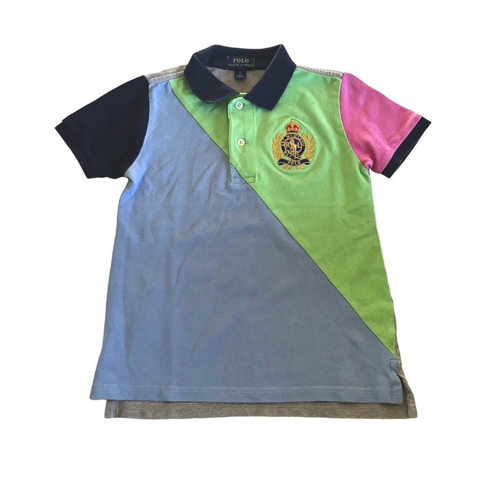Polo by Ralph Lauren Multi-Color Diagonal Panel Polo